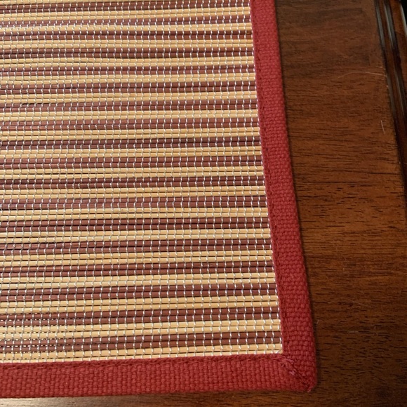 Pier One Table Placemats Red and Beige - Picture 3 of 3
